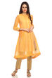 Yellow A-Line Art Silk Yarndyed Kurta image number 0