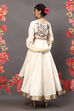 Rohit Bal Off White Cotton Blend Anarkali Kurta Suit Set image number 4