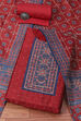 Red Chanderi Unstitched Suit Set image number 0