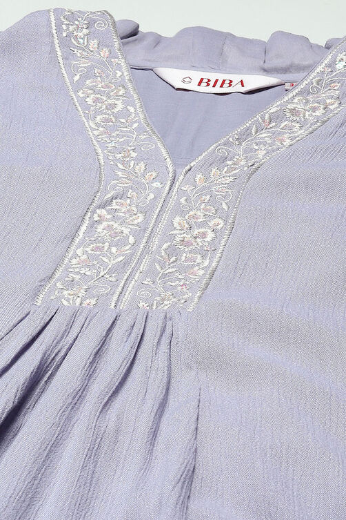 Blush Pink Rayon A-Line Suit Set image number 1