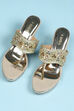 Gold Embellished Sandals image number 5