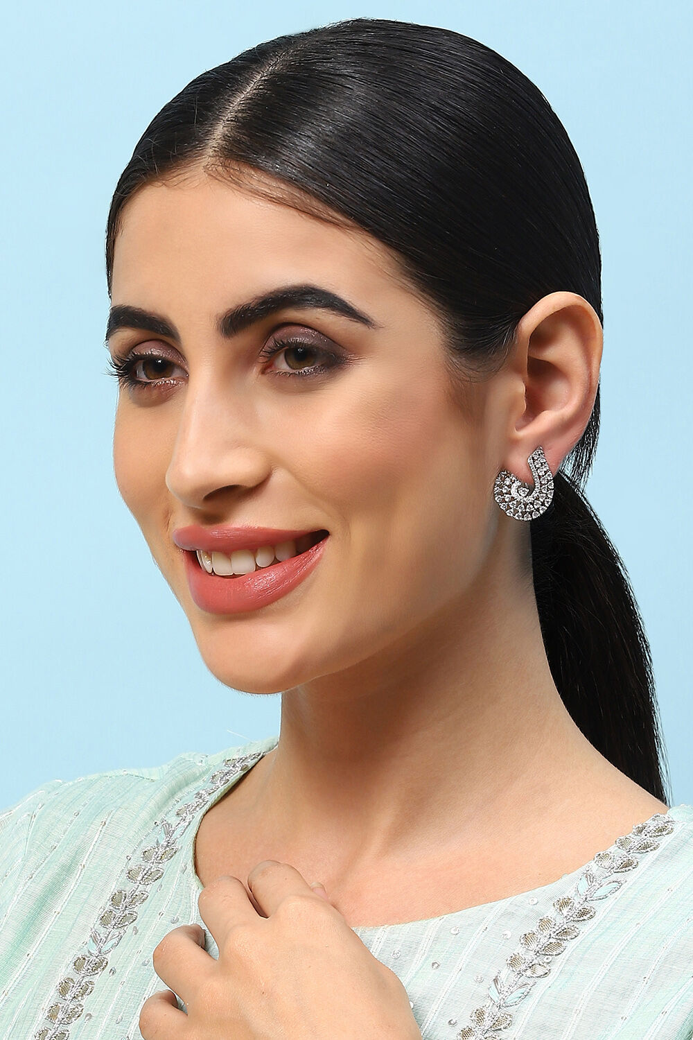 White Brass Earrings image number 3