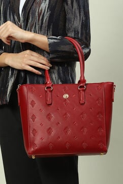 Berry Pu Leather Tote Bag image number 6