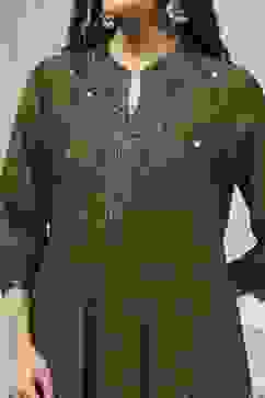 Green Printed Anarkali Suit Set image number 1