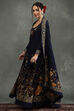 Rohit Bal Indigo Silk Chanderi Floral Anarkali Suit Set image number 3