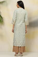 Sea Green Cotton Straight Kurta image number 4