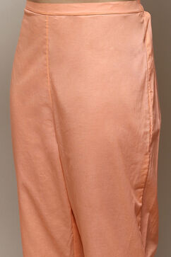 Orange Cotton Hand Embroidered Unstitched Suit Set image number 3