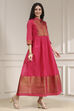 Green Yarn-Dyed Flared Kurta image number 4