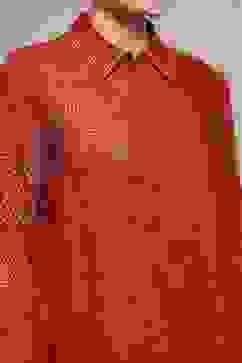 Red Viscose Rayon A-Line Printed Top image number 1