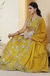 Yellow Cotton Straight Lehenga Set