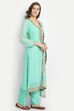 Green Georgette Easy Stitch Suit Set image number 4