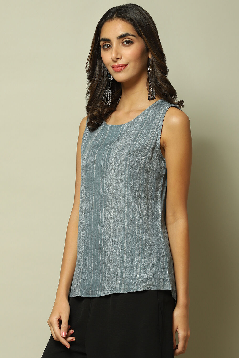 Ice Blue LIVA Printed Jacket image number 2