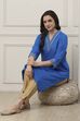 Blue Viscose Lace Embroidery Straight Kurta