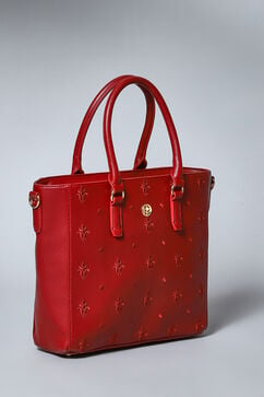 Berry Pu Leather Tote Bag image number 5