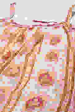 Cream Printed Strappy A-Line & Palazzo Suit Set image number 1