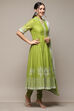 Black Cotton Anarkali Printed Kurta Churidar Suit Set image number 6