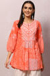 Coral Art Silk Flared Printed Short Kurti image number 0