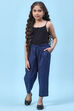 Blue Cotton Solid Pant image number 5