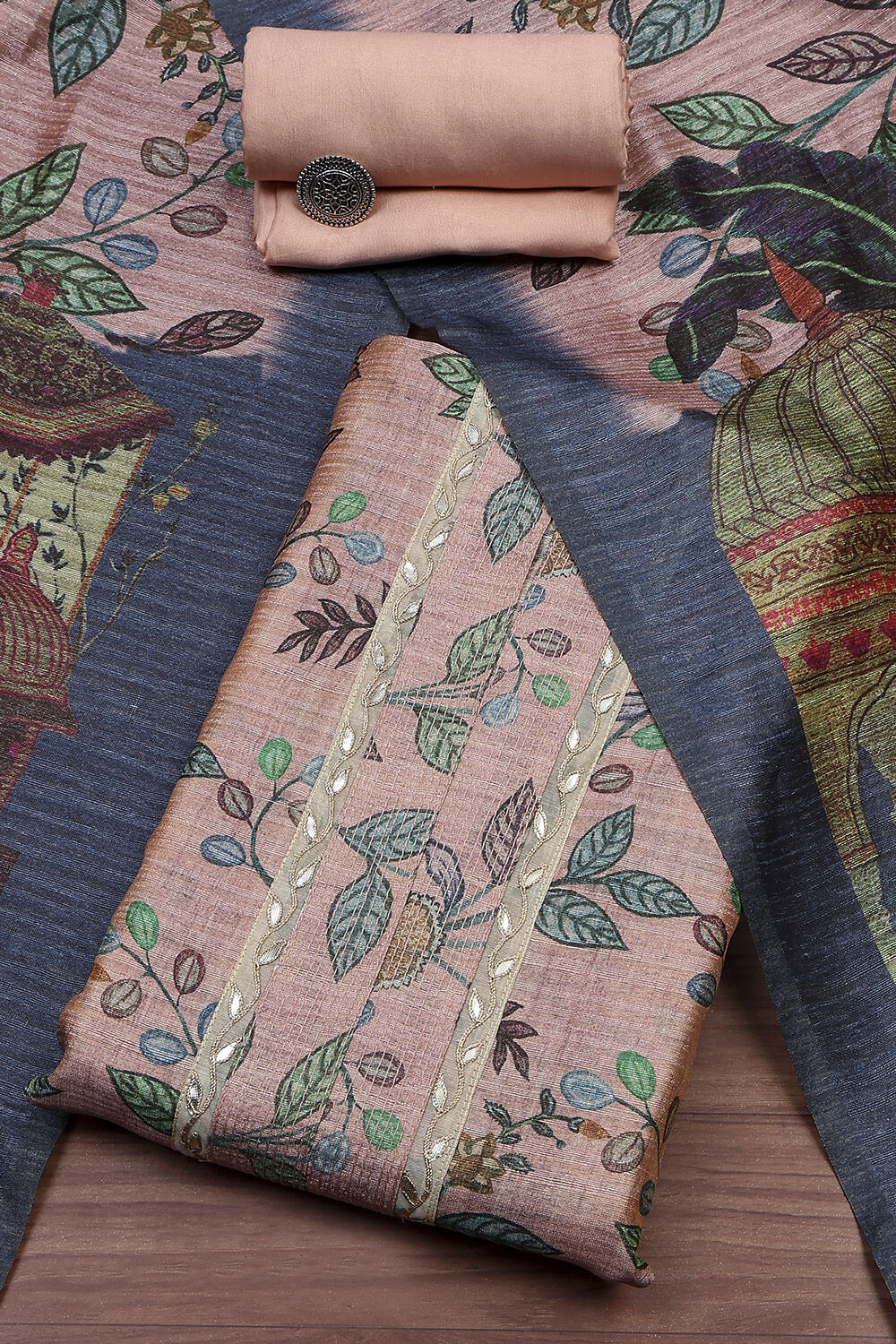 Pch Silk Blend Printed Unstitched Suit Set image number 0