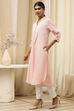 Black Cotton Blend Solid Straight Kurta image number 2