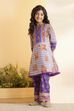 Purple Cotton Printed A-Line Kurta Set image number 3