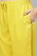 Yellow Cotton Blend Straight Jacket image number 2