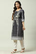 Black Cotton A Line Kurta image number 2