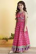 Pink Printed Cotton Lehenga Set image number 3