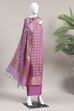 Green Cotton Printed Embroidered Unstitched Suit Set image number 4