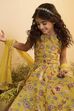 Mustard Yellow Floral Flared Lehenga Set image number 1