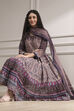 Lilac Cotton Printed Anarkali Suit Set image number 0