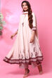 Light Peach Cotton Anarkali Kurta Palazzo Suit Set image number 0