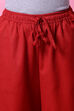 Red Cotton Flax Straight Kurta Pants Set image number 2