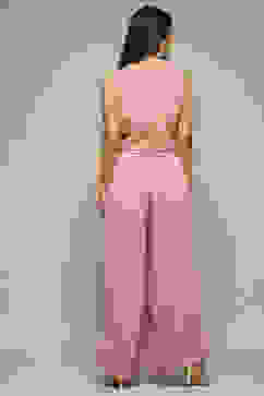 Pink Embroidered Straight Jumpsuit image number 3
