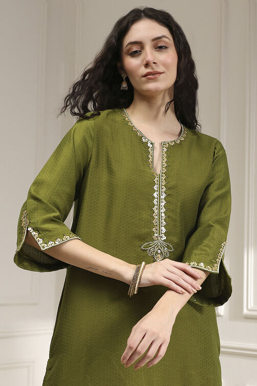 Indigo Blue Dyed Straight Kurta Set image number 1