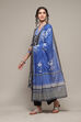 Charcoal LIVA Straight Printed Kurta Narrow Palazzo Suit Set image number 5