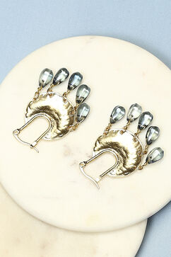 Gold Brass Earrings image number 2