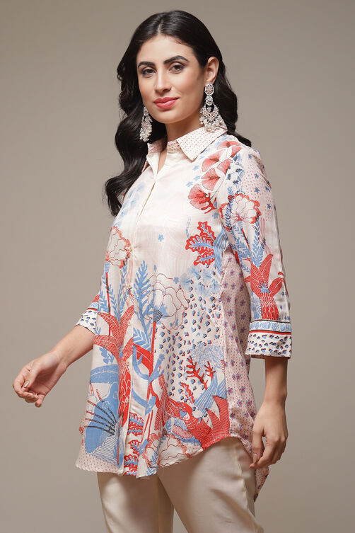 Coral Rayon Printed Shirt image number 3