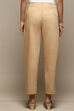Off White Cotton Relaxed Pants image number 4
