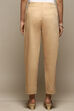 Beige Cotton Relaxed Pant image number 4