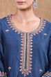 Blue Cotton Silk Suit Set By Anju Modi image number 1