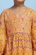 Orange Cotton Printed Tiered Suit Set image number 1