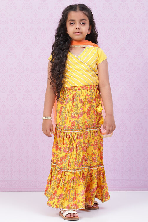 Yellow Art Silk Lehenga Set image number 0