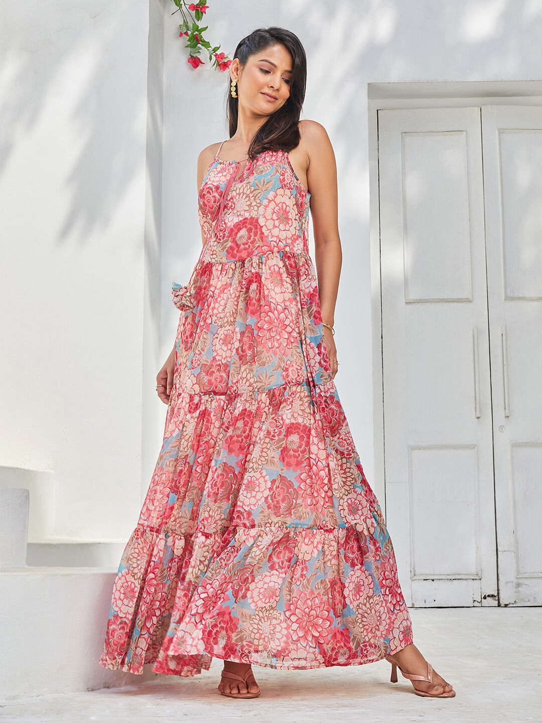 Coral and grey dress discount