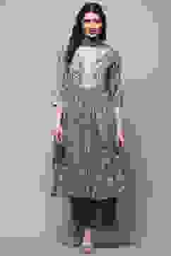 Blue Cotton A-Line Suit Set image number 7