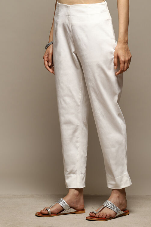 Beige Cotton Relaxed Pant image number 2