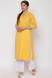Ivory Cotton Straight Yarndyed Kurta image number 2