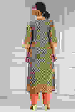 Black Viscose Rayon Digital Print Unstitched Suit Set image number 5