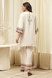 Off-White Cotton Asymmetric Co-ord Set image number 4