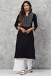 Navy Straight Acrylic Kurta image number 0